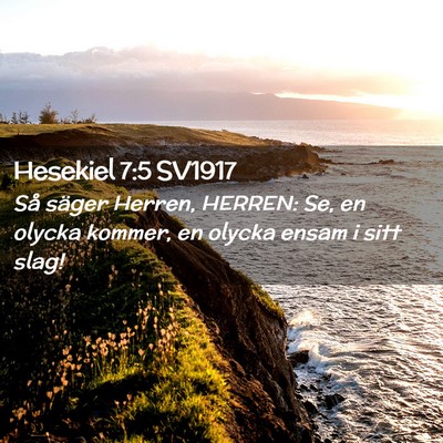 Picture 02 - Hesekiel 7:5 SV1917 - Så säger Herren, HERREN: Se, en olycka kommer, - Bible Verse Picture