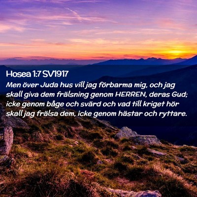 Picture 02 - Hosea 1:7 SV1917 - Men över Juda hus vill jag förbarma mig, och - Bible Verse Picture