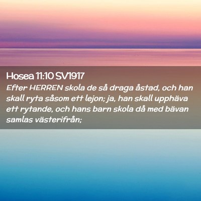 Picture 02 - Hosea 11:10 SV1917 - Efter HERREN skola de så draga åstad, och han - Bible Verse Picture