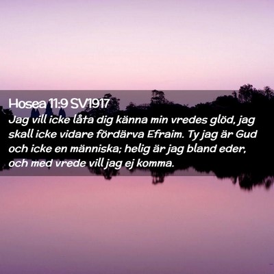 Picture 02 - Hosea 11:9 SV1917 - Jag vill icke låta dig känna min vredes glöd, - Bible Verse Picture