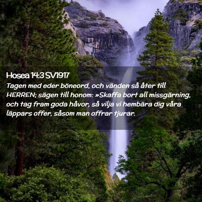 Picture 02 - Hosea 14:3 SV1917 - Tagen med eder böneord, och vänden så åter - Bible Verse Picture
