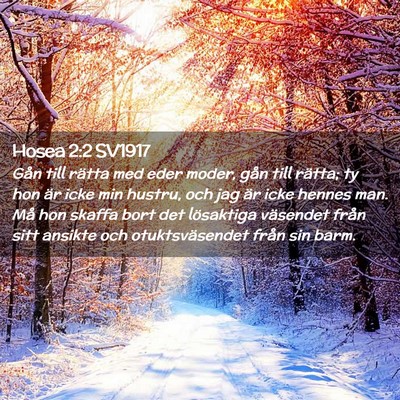 Picture 02 - Hosea 2:2 SV1917 - Gån till rätta med eder moder, gån till - Bible Verse Picture