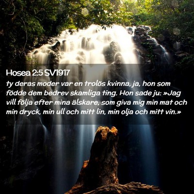 Picture 02 - Hosea 2:5 SV1917 - ty deras moder var en trolös kvinna, ja, hon som - Bible Verse Picture