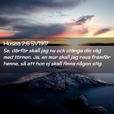 Picture 02 - Hosea 2:6 SV1917 - Se, därför skall jag nu ock stänga din väg - Bible Verse Picture