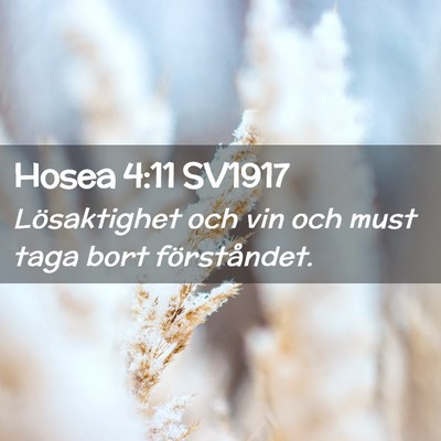 Picture 02 - Hosea 4:11 SV1917 - Lösaktighet och vin och must taga bort - Bible Verse Picture