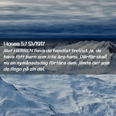 Picture 02 - Hosea 5:7 SV1917 - Mot HERREN hava de handlat trolöst, ja, de hava - Bible Verse Picture