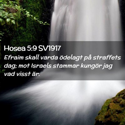 Picture 02 - Hosea 5:9 SV1917 - Efraim skall varda ödelagt på straffets dag; - Bible Verse Picture