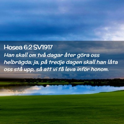 Picture 02 - Hosea 6:2 SV1917 - Han skall om två dagar åter göra oss - Bible Verse Picture