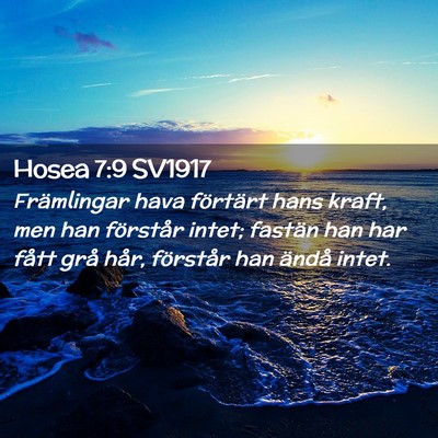 Picture 02 - Hosea 7:9 SV1917 - Främlingar hava förtärt hans kraft, men han - Bible Verse Picture