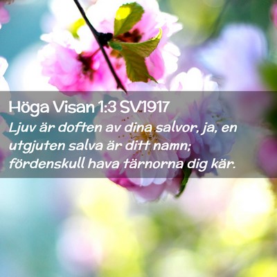 Picture 02 - Höga Visan 1:3 SV1917 - Ljuv är doften av dina salvor, ja, en utgjuten - Bible Verse Picture