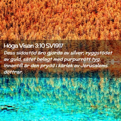 Picture 02 - Höga Visan 3:10 SV1917 - Dess sidostöd äro gjorda av silver, ryggstödet - Bible Verse Picture