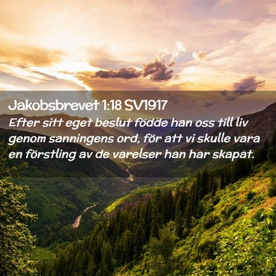Picture 02 - Jakobsbrevet 1:18 SV1917 - Efter sitt eget beslut födde han oss till liv - Bible Verse Picture