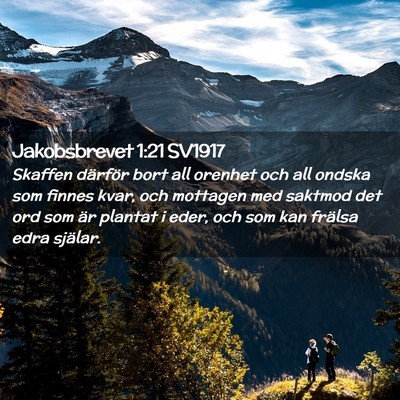 Picture 02 - Jakobsbrevet 1:21 SV1917 - Skaffen därför bort all orenhet och all ondska - Bible Verse Picture