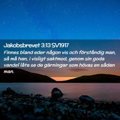 Picture 02 - Jakobsbrevet 3:13 SV1917 - Finnes bland eder någon vis och förståndig - Bible Verse Picture