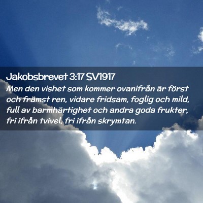 Picture 02 - Jakobsbrevet 3:17 SV1917 - Men den vishet som kommer ovanifrån är först - Bible Verse Picture