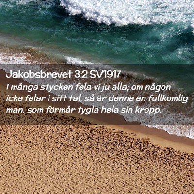 Picture 02 - Jakobsbrevet 3:2 SV1917 - I många stycken fela vi ju alla; om någon icke - Bible Verse Picture