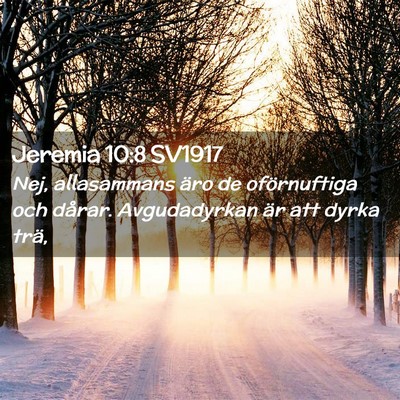 Picture 02 - Jeremia 10:8 SV1917 - Nej, allasammans äro de oförnuftiga och dårar. - Bible Verse Picture