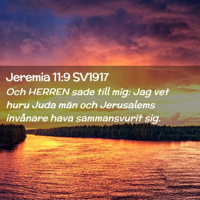 Picture 02 - Jeremia 11:9 SV1917 - Och HERREN sade till mig: Jag vet huru Juda män - Bible Verse Picture