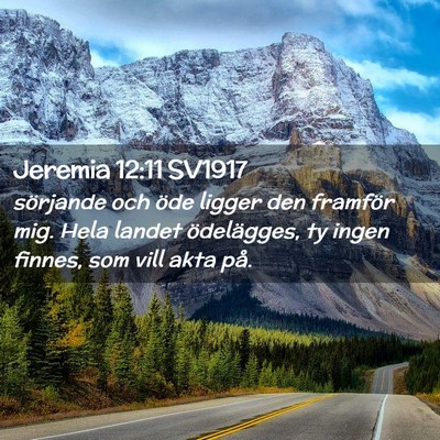 Picture 02 - Jeremia 12:11 SV1917 - sörjande och öde ligger den framför mig. Hela - Bible Verse Picture