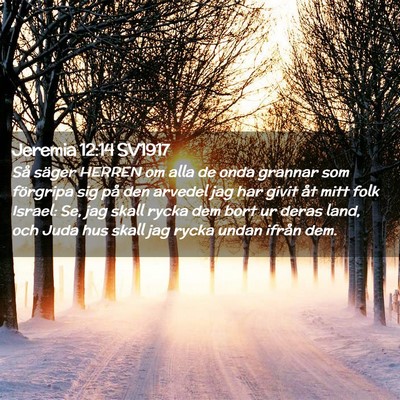 Picture 02 - Jeremia 12:14 SV1917 - Så säger HERREN om alla de onda grannar som - Bible Verse Picture