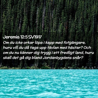 Picture 02 - Jeremia 12:5 SV1917 - Om du icke orkar löpa i kapp med fotgängare, - Bible Verse Picture