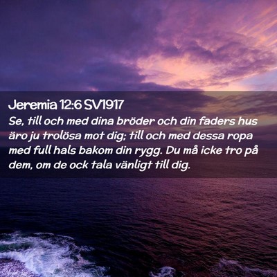 Picture 02 - Jeremia 12:6 SV1917 - Se, till och med dina bröder och din faders hus - Bible Verse Picture