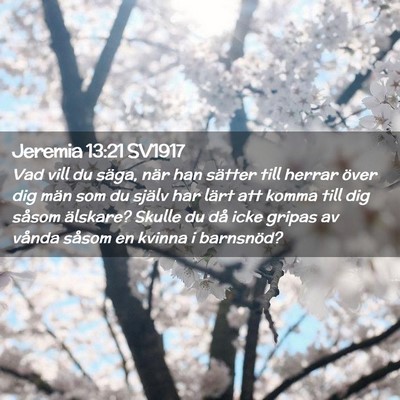 Picture 02 - Jeremia 13:21 SV1917 - Vad vill du säga, när han sätter till herrar - Bible Verse Picture
