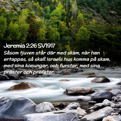 Picture 02 - Jeremia 2:26 SV1917 - Såsom tjuven står där med skam, när han - Bible Verse Picture