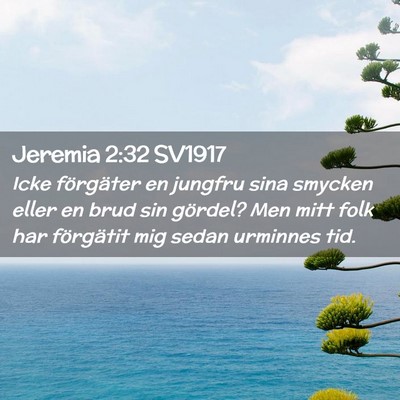 Picture 02 - Jeremia 2:32 SV1917 - Icke förgäter en jungfru sina smycken eller en - Bible Verse Picture