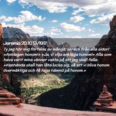 Picture 02 - Jeremia 20:10 SV1917 - Ty jag hör mig förtalas av många; skräck - Bible Verse Picture