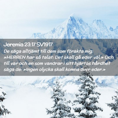 Picture 02 - Jeremia 23:17 SV1917 - De säga alltjämt till dem som förakta mig: - Bible Verse Picture