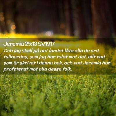 Picture 02 - Jeremia 25:13 SV1917 - Och jag skall på det landet låta alla de ord - Bible Verse Picture