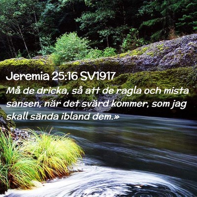 Picture 02 - Jeremia 25:16 SV1917 - Må de dricka, så att de ragla och mista sansen, - Bible Verse Picture