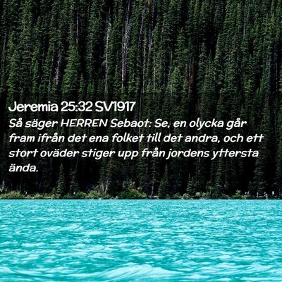 Picture 02 - Jeremia 25:32 SV1917 - Så säger HERREN Sebaot: Se, en olycka går fram - Bible Verse Picture