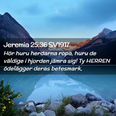 Picture 02 - Jeremia 25:36 SV1917 - Hör huru herdarna ropa, huru de väldige i - Bible Verse Picture