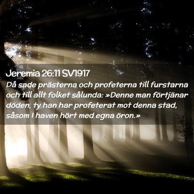 Picture 02 - Jeremia 26:11 SV1917 - Då sade prästerna och profeterna till furstarna - Bible Verse Picture