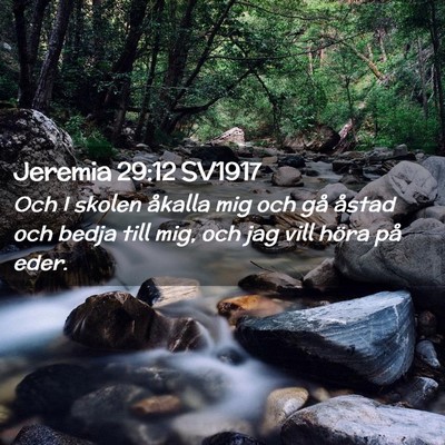 Picture 02 - Jeremia 29:12 SV1917 - Och I skolen åkalla mig och gå åstad och bedja - Bible Verse Picture