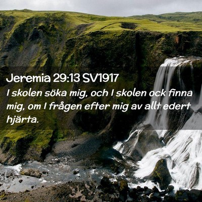 Picture 02 - Jeremia 29:13 SV1917 - I skolen söka mig, och I skolen ock finna mig, - Bible Verse Picture