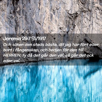 Picture 02 - Jeremia 29:7 SV1917 - Och söken den stads bästa, dit jag har fört - Bible Verse Picture