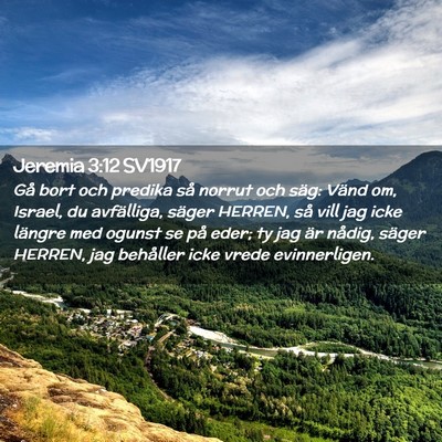 Picture 02 - Jeremia 3:12 SV1917 - Gå bort och predika så norrut och säg: Vänd - Bible Verse Picture
