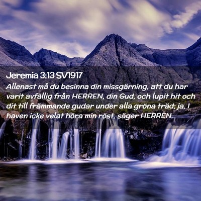 Picture 02 - Jeremia 3:13 SV1917 - Allenast må du besinna din missgärning, att du - Bible Verse Picture
