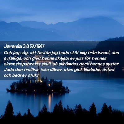 Picture 02 - Jeremia 3:8 SV1917 - Och jag såg, att fastän jag hade skilt mig - Bible Verse Picture