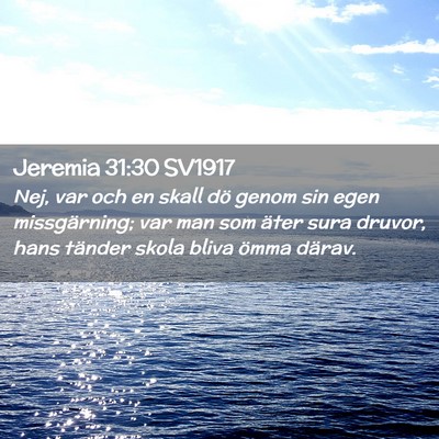 Picture 02 - Jeremia 31:30 SV1917 - Nej, var och en skall dö genom sin egen - Bible Verse Picture