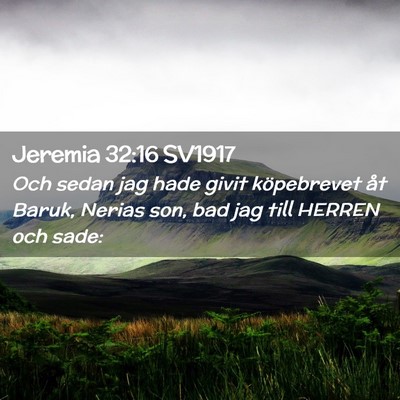 Picture 02 - Jeremia 32:16 SV1917 - Och sedan jag hade givit köpebrevet åt Baruk, - Bible Verse Picture
