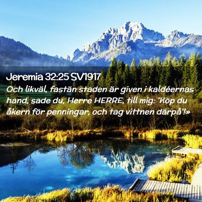 Picture 02 - Jeremia 32:25 SV1917 - Och likväl, fastän staden är given i - Bible Verse Picture