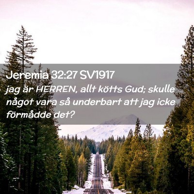 Picture 02 - Jeremia 32:27 SV1917 - jag är HERREN, allt kötts Gud; skulle något - Bible Verse Picture