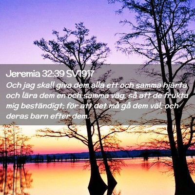 Picture 02 - Jeremia 32:39 SV1917 - Och jag skall giva dem alla ett och samma hjärta - Bible Verse Picture