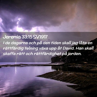 Picture 02 - Jeremia 33:15 SV1917 - I de dagarna och på den tiden skall jag låta en - Bible Verse Picture