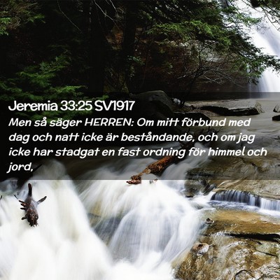 Picture 02 - Jeremia 33:25 SV1917 - Men så säger HERREN: Om mitt förbund med dag - Bible Verse Picture