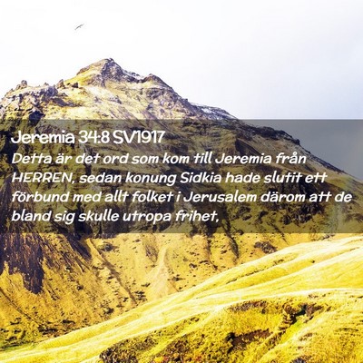 Picture 02 - Jeremia 34:8 SV1917 - Detta är det ord som kom till Jeremia från - Bible Verse Picture
